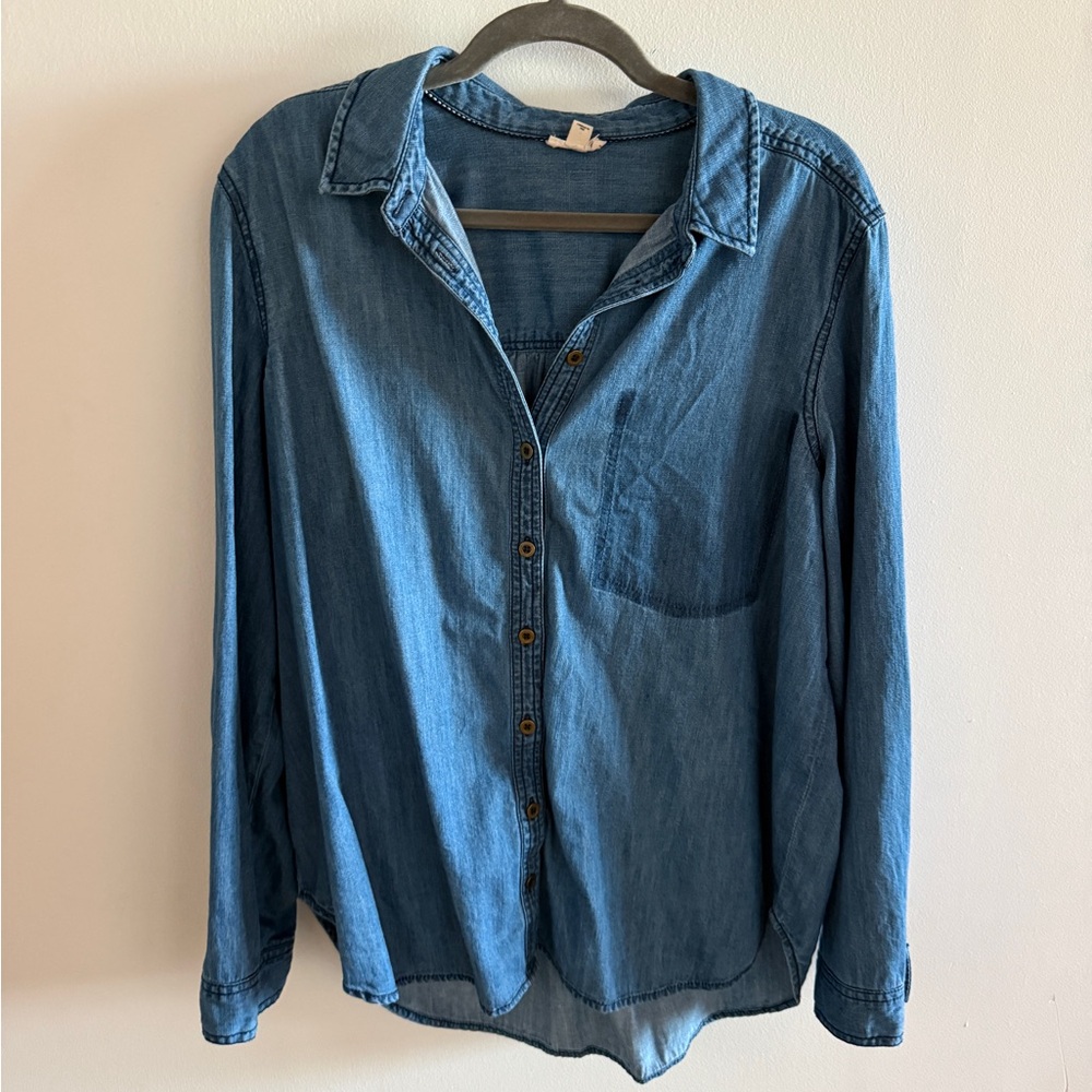 Anthropologie x Pilcro Chambray Top Large